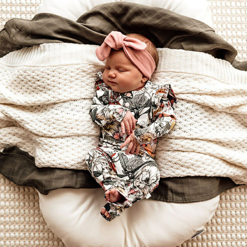 australiana frill sleeved baby growsuit by snuggle hunny kids