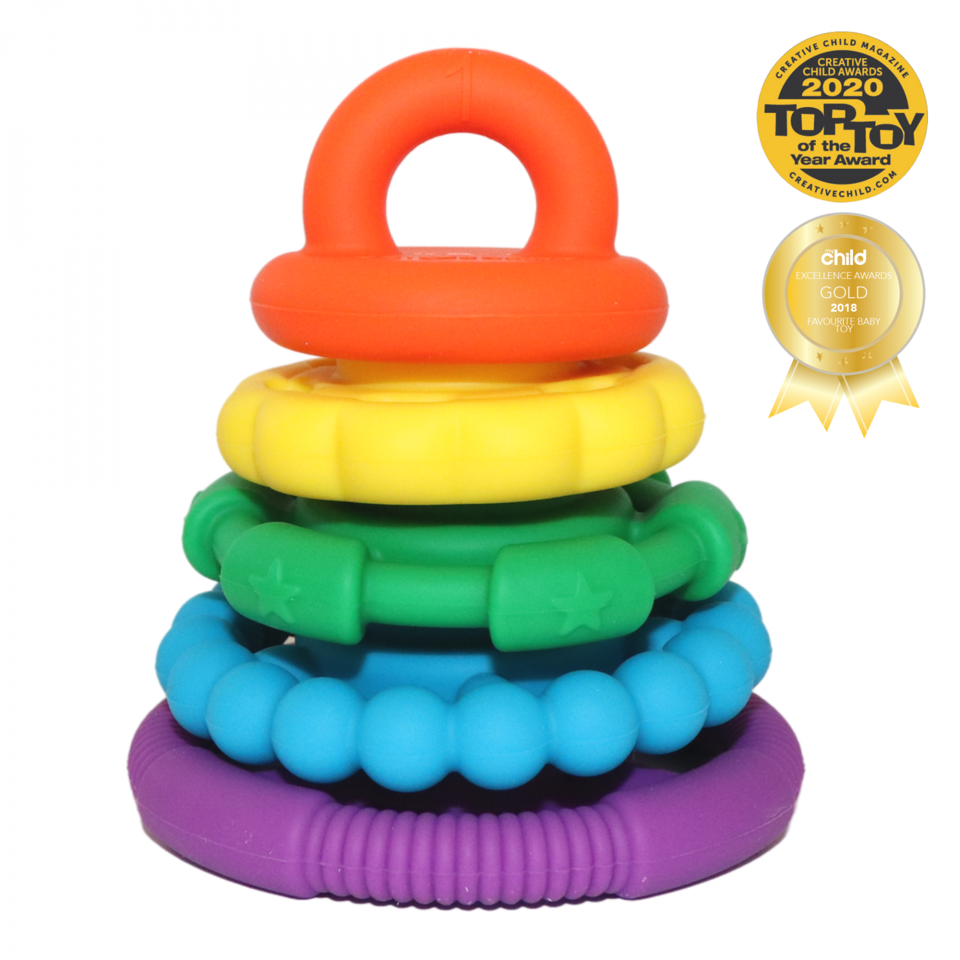 rainbow bright teething stacker toy for baby