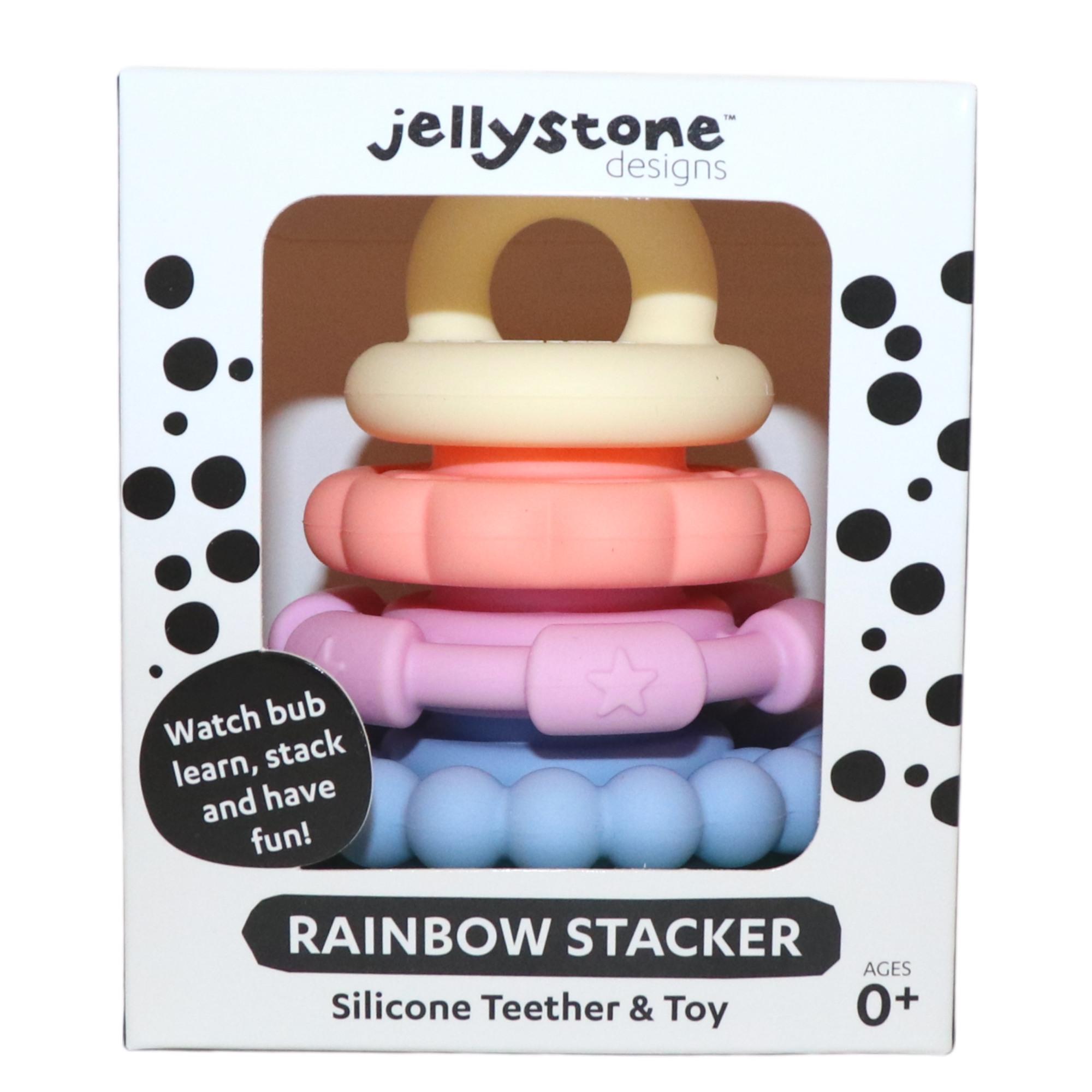 rainbow pastel stacker teething toy