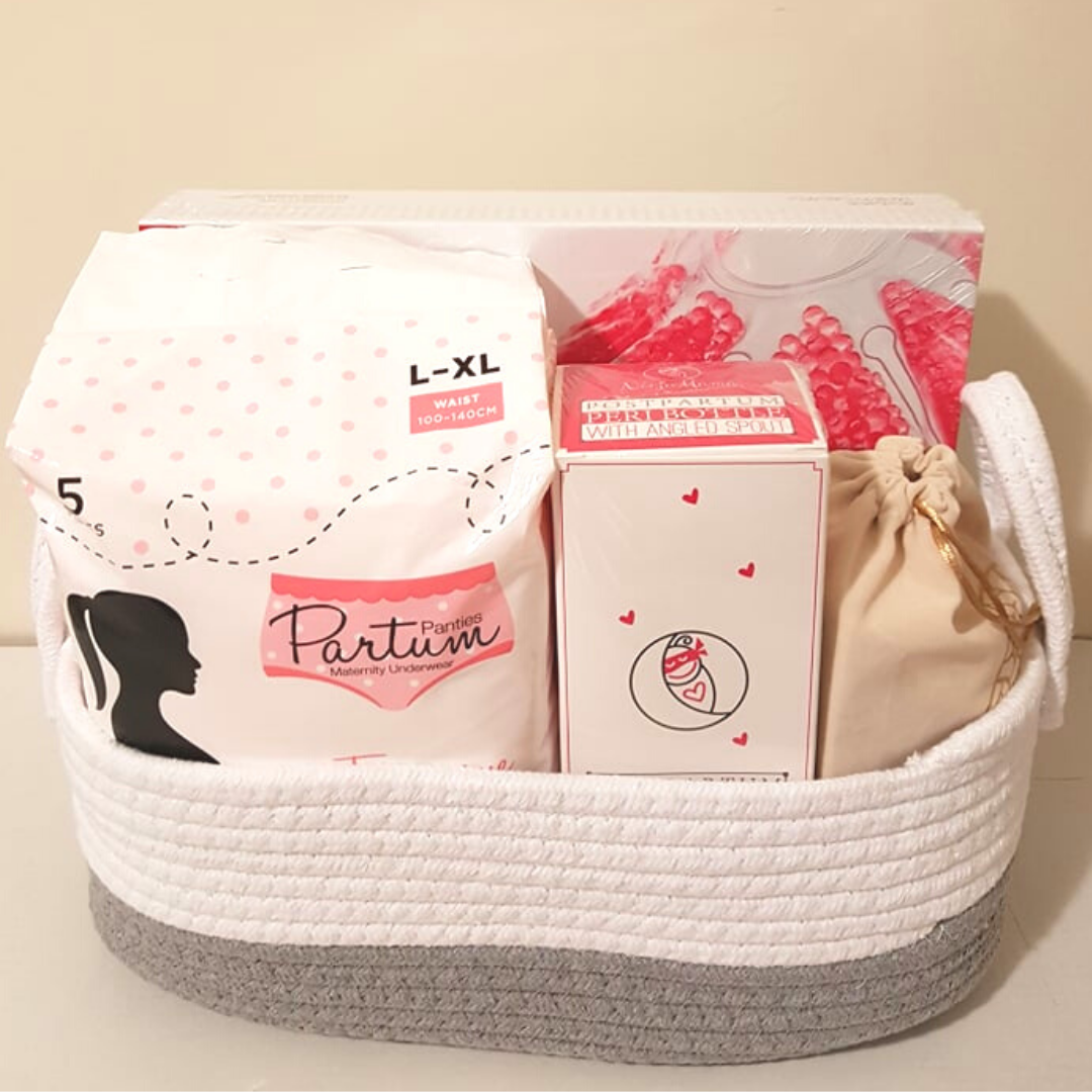 postpartum essentials hamper gift basket for new mums