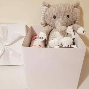 baby shower gift box for new baby teething toy stuffed toy and swaddle